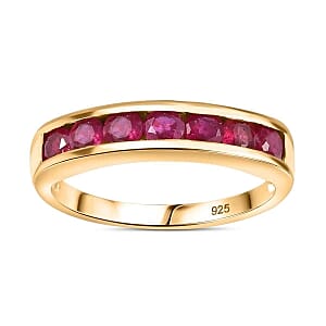 African Ruby 1.00 ctw Ring in 14K YG Over Sterling Silver (Size 8)