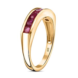 African Ruby 1.00 ctw Ring in 14K YG Over Sterling Silver (Size 8)