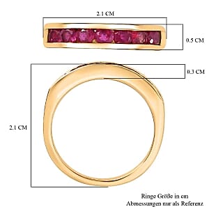 African Ruby 1.00 ctw Ring in 14K YG Over Sterling Silver (Size 8)