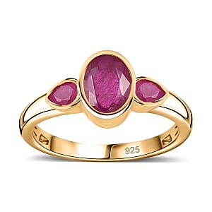 African Ruby 2.16 ctw Ring in 18K Vermeil Yellow Gold Over Sterling Silver (Size 10.0)