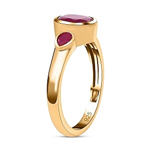 African Ruby 2.16 ctw Ring in 18K Vermeil Yellow Gold Over Sterling Silver (Size 10.0)