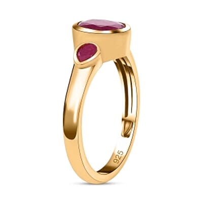 African Ruby 2.16 ctw Ring in 18K Vermeil Yellow Gold Over Sterling Silver (Size 10.0)