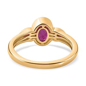 African Ruby 2.16 ctw Ring in 18K Vermeil Yellow Gold Over Sterling Silver (Size 10.0)