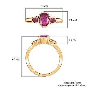 African Ruby 2.16 ctw Ring in 18K Vermeil Yellow Gold Over Sterling Silver (Size 10.0)