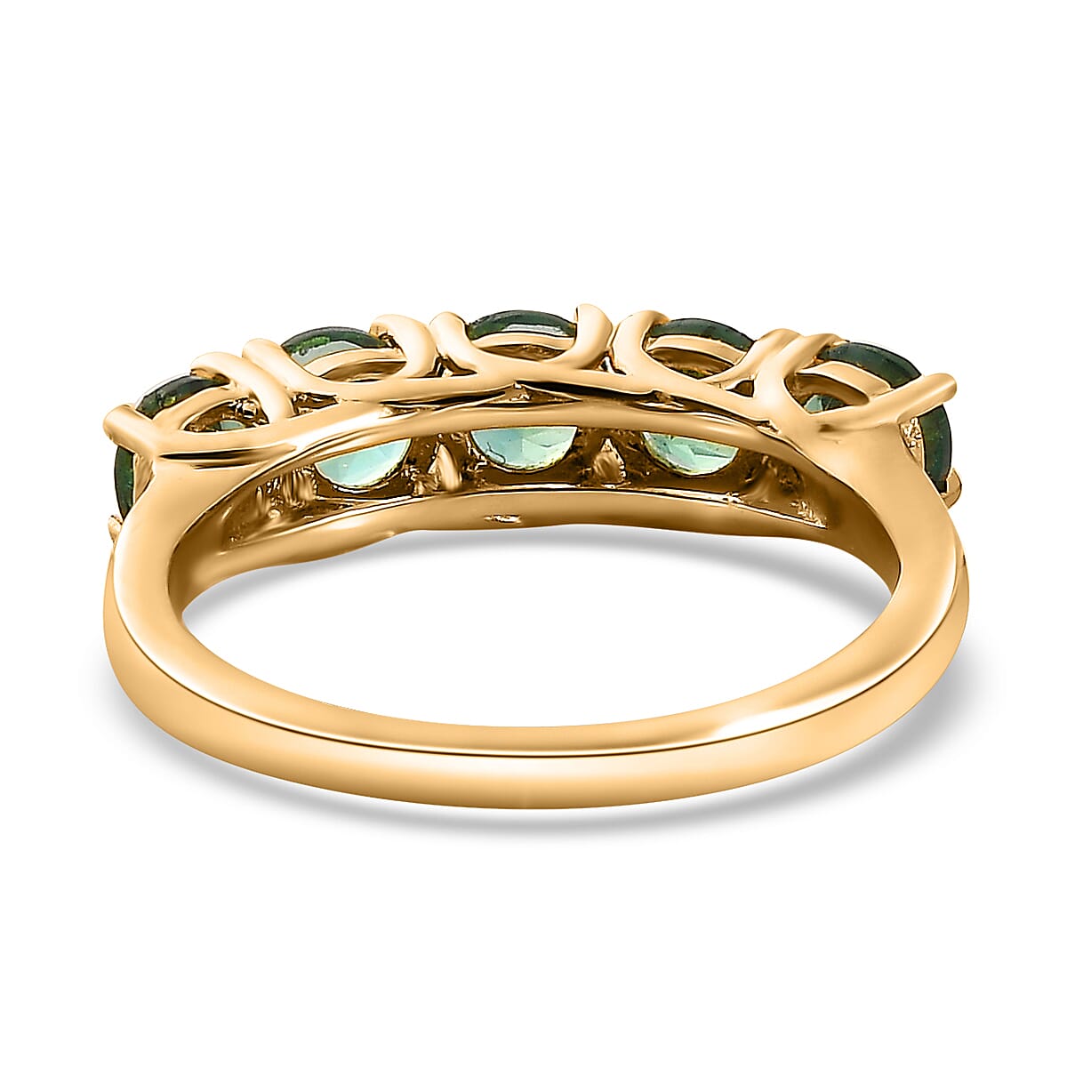 Indian Ocean Apatite 5 Stone Ring in Vermeil Yellow Gold Over Sterling Silver (Size 10.0) 1.50 ctw