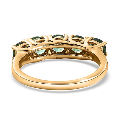 Indian Ocean Apatite 5 Stone Ring in Vermeil Yellow Gold Over Sterling Silver (Size 10.0) 1.50 ctw