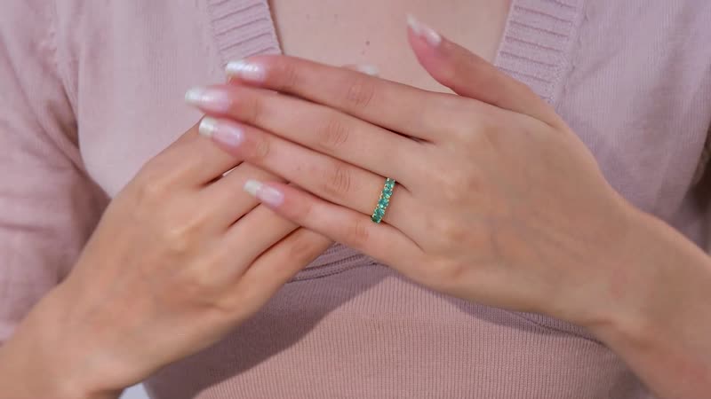 Indian Ocean Apatite 5 Stone Ring in Vermeil YG Over Sterling Silver (Size 10.0) 1.50 ctw