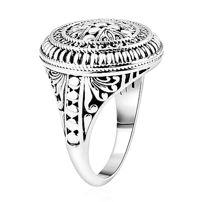 Bali Legacy Floral Ring in Sterling Silver (Size 10.0) 7.35 Grams