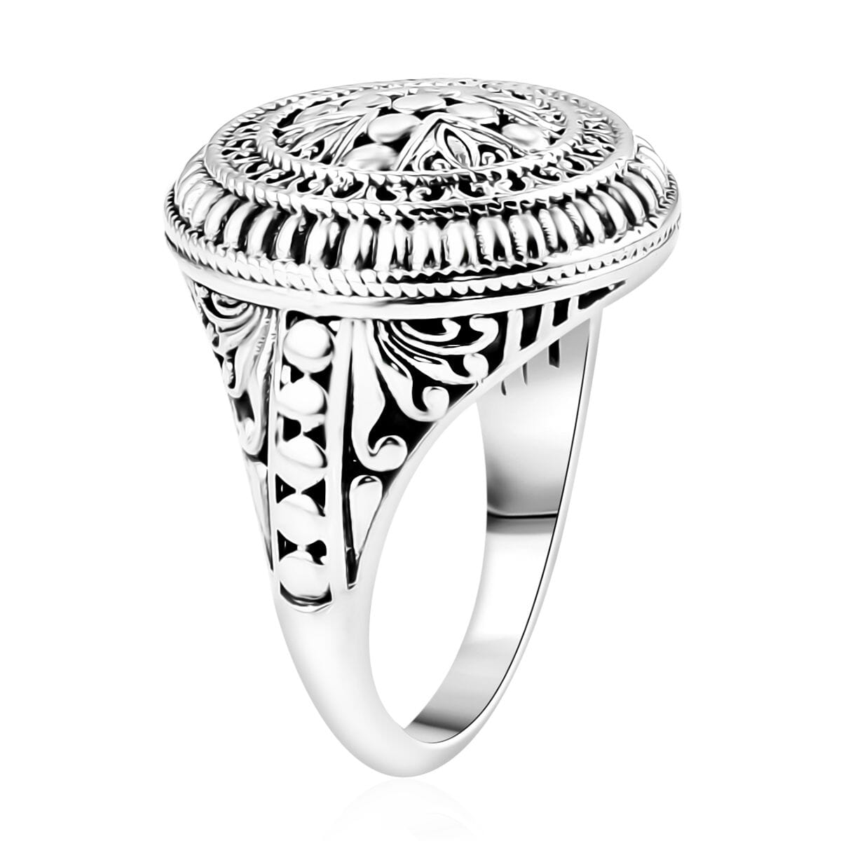 Bali Legacy Floral Ring in Sterling Silver (Size 5.0) 7.35 Grams image number 3