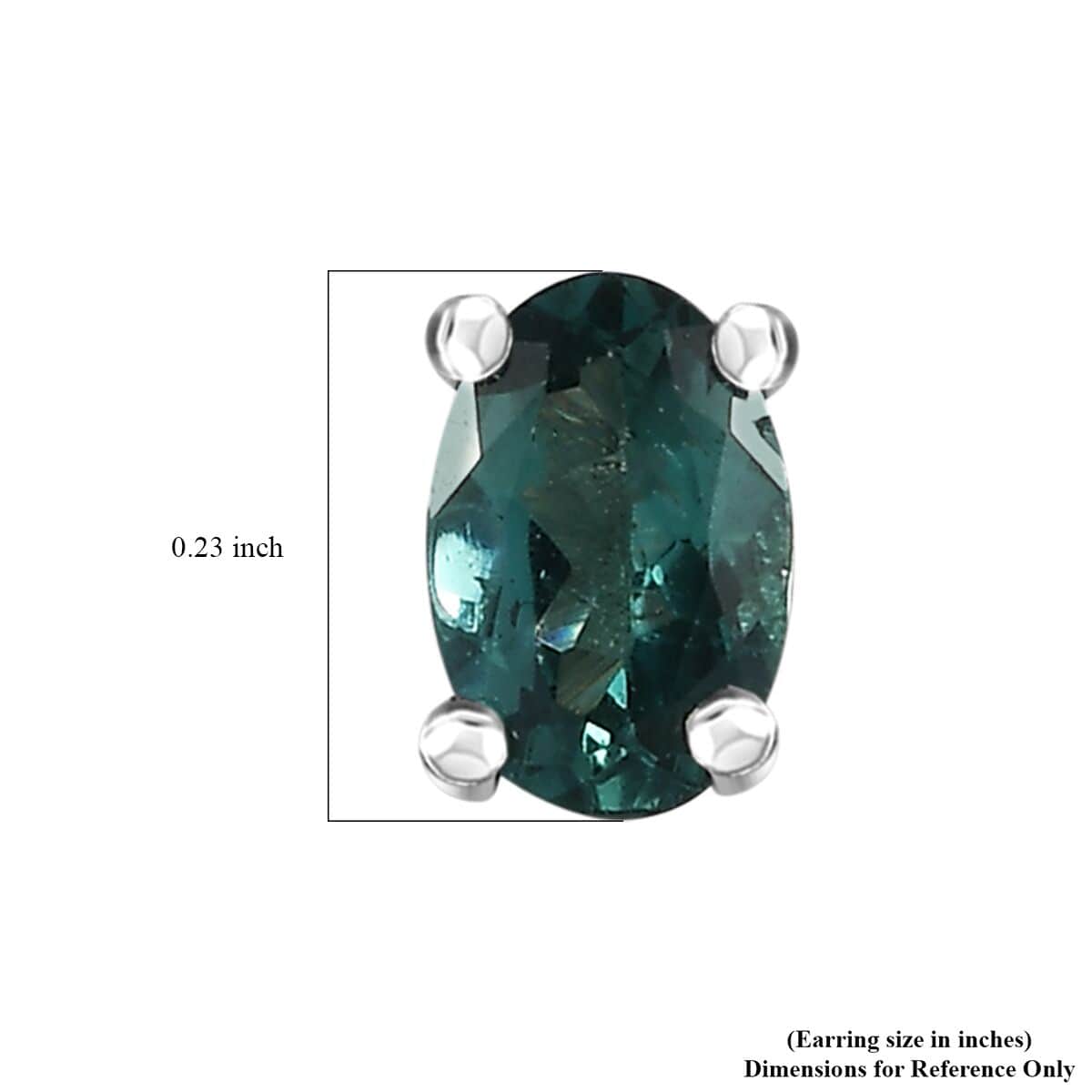 Indian Ocean Apatite Solitaire Stud Earrings in Platinum Over Sterling Silver 1.00 ctw image number 4