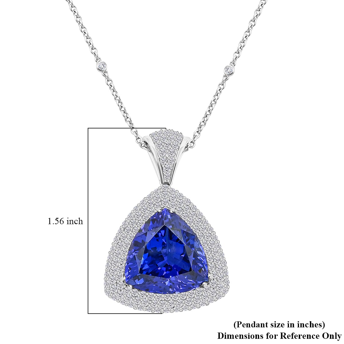 Chairman Vault Collection Certified & Appraised Rhapsody 950 Platinum AAAA Tanzanite and E-F VS Diamond Pendant Necklace 18 Inches 21.15 Grams 26.45 ctw