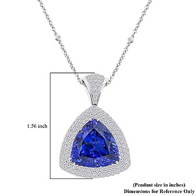Chairman Vault Collection Certified & Appraised Rhapsody 950 Platinum AAAA Tanzanite and E-F VS Diamond Pendant Necklace 18 Inches 21.15 Grams 26.45 ctw