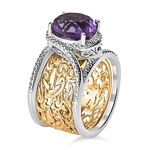 Mashamba Amethyst 5.57 ctw Ring in Goldtone (Size 10)