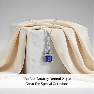Chairman Vault Collection Certified & Appraised Rhapsody 950 Platinum AAAA Tanzanite and E-F VS Diamond Pendant Necklace 18 Inches 24.80 Grams 24.85 ctw