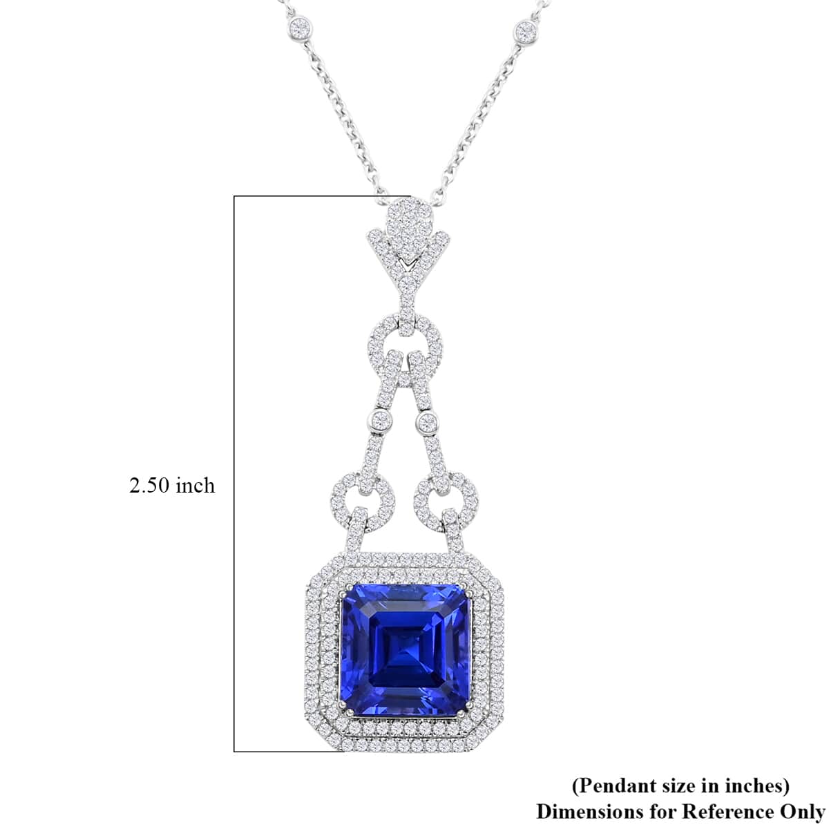 Chairman Vault Collection Certified & Appraised Rhapsody 950 Platinum AAAA Tanzanite and E-F VS Diamond Pendant Necklace 18 Inches 24.80 Grams 24.85 ctw image number 5