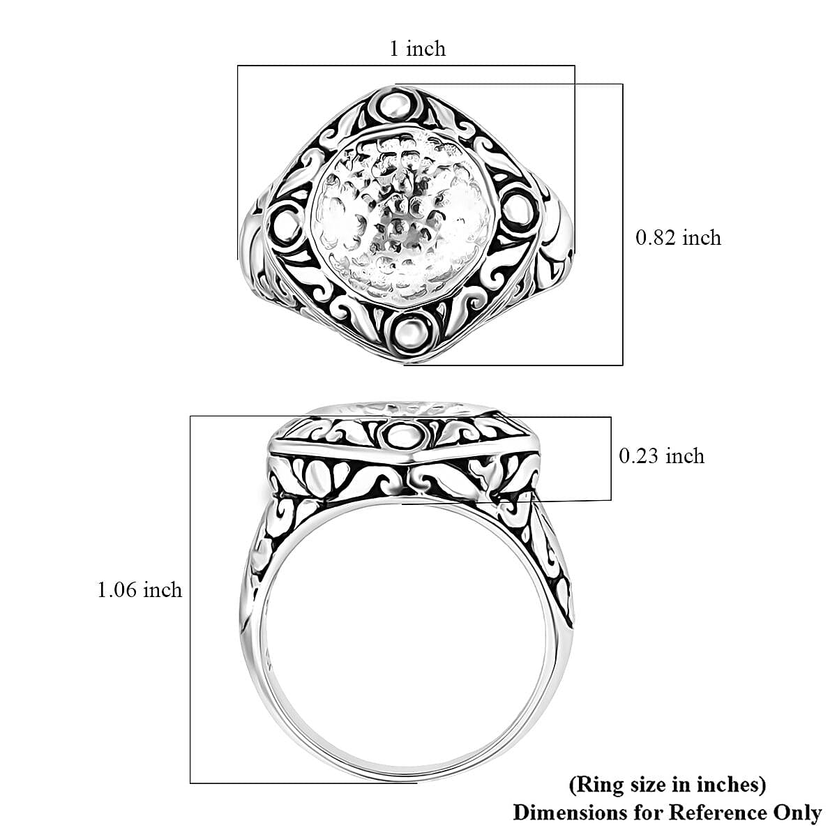 Bali Legacy Floral Ring in Sterling Silver (Size 10.0) 8 Grams