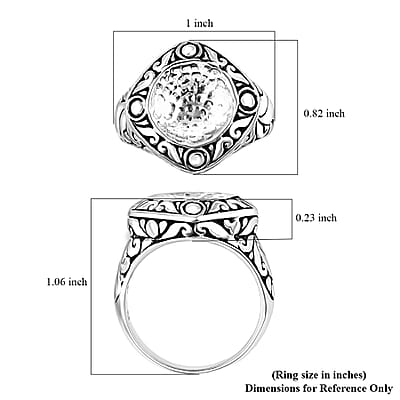 Bali Legacy Floral Ring in Sterling Silver (Size 10.0) 8 Grams