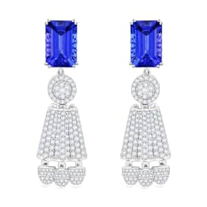 Chairman Vault Collection Certified & Appraised Rhapsody 950 Platinum AAAA Tanzanite and E-F VS Diamond Earrings 37.15 Grams 25.47 ctw