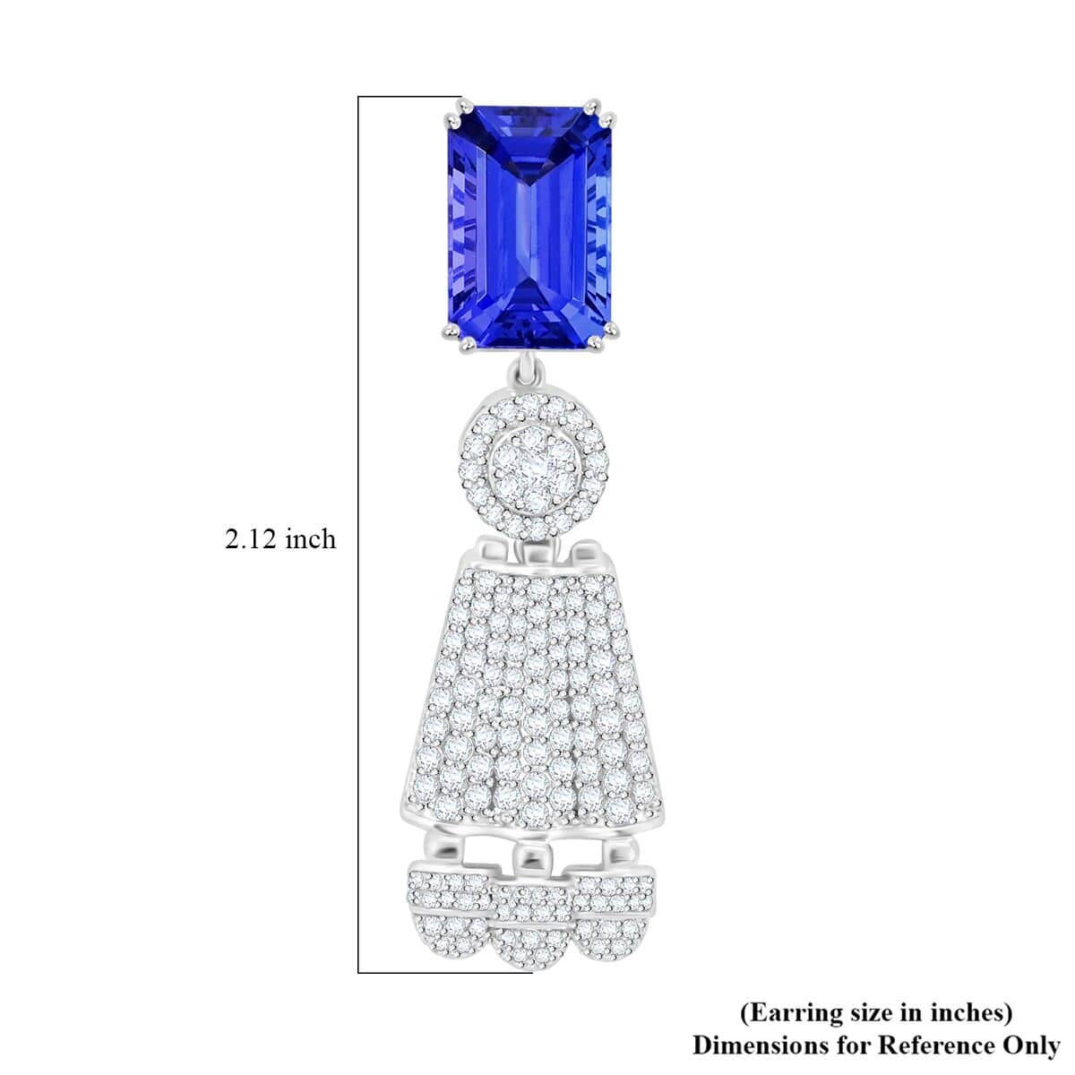 Chairman Vault Collection Certified & Appraised Rhapsody 950 Platinum AAAA Tanzanite and E-F VS Diamond Earrings 37.15 Grams 25.47 ctw image number 5