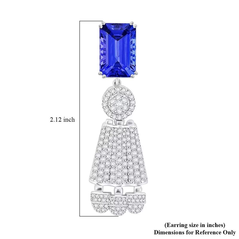 Chairman Vault Collection Certified & Appraised Rhapsody 950 Platinum AAAA Tanzanite and E-F VS Diamond Earrings 37.15 Grams 25.47 ctw