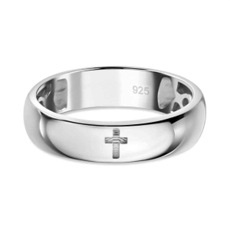 Rhodium Over Sterling Silver Ring (Size 11.5) 4.19 g