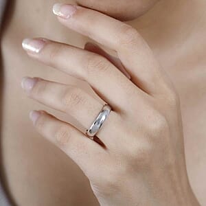 Rhodium Over Sterling Silver Ring (Size 11.5) 4.19 g