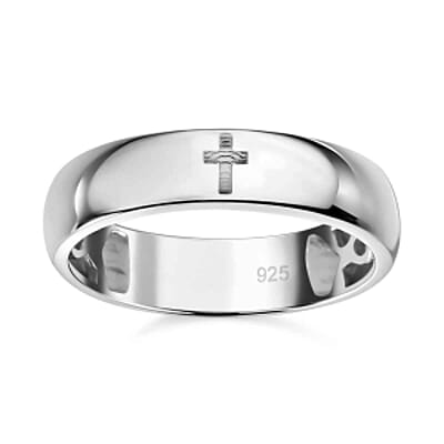 Rhodium Over Sterling Silver Ring (Size 11.5) 4.19 g