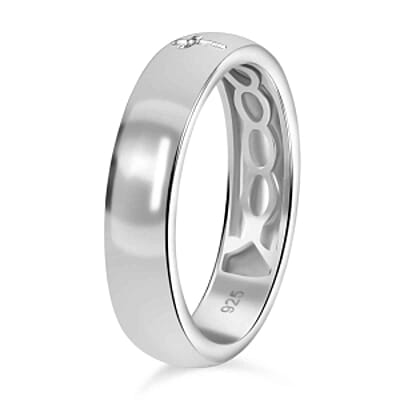 Rhodium Over Sterling Silver Ring (Size 11.5) 4.19 g