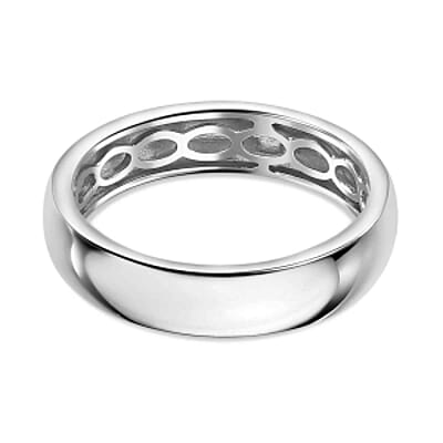 Rhodium Over Sterling Silver Ring (Size 11.5) 4.19 g