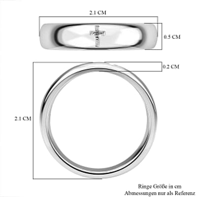 Rhodium Over Sterling Silver Ring (Size 11.5) 4.19 g