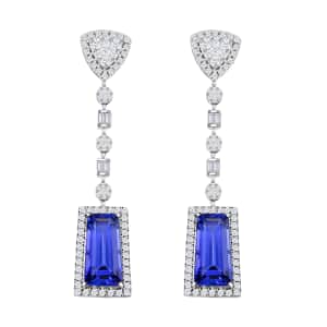 Chairman Vault Collection Certified & Appraised Rhapsody 950 Platinum AAAA Tanzanite and E-F VS Diamond Dangle Earrings 17.96 Grams 16.05 ctw