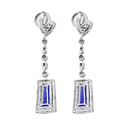 Chairman Vault Collection Certified & Appraised Rhapsody 950 Platinum AAAA Tanzanite and E-F VS Diamond Dangle Earrings 17.96 Grams 16.05 ctw