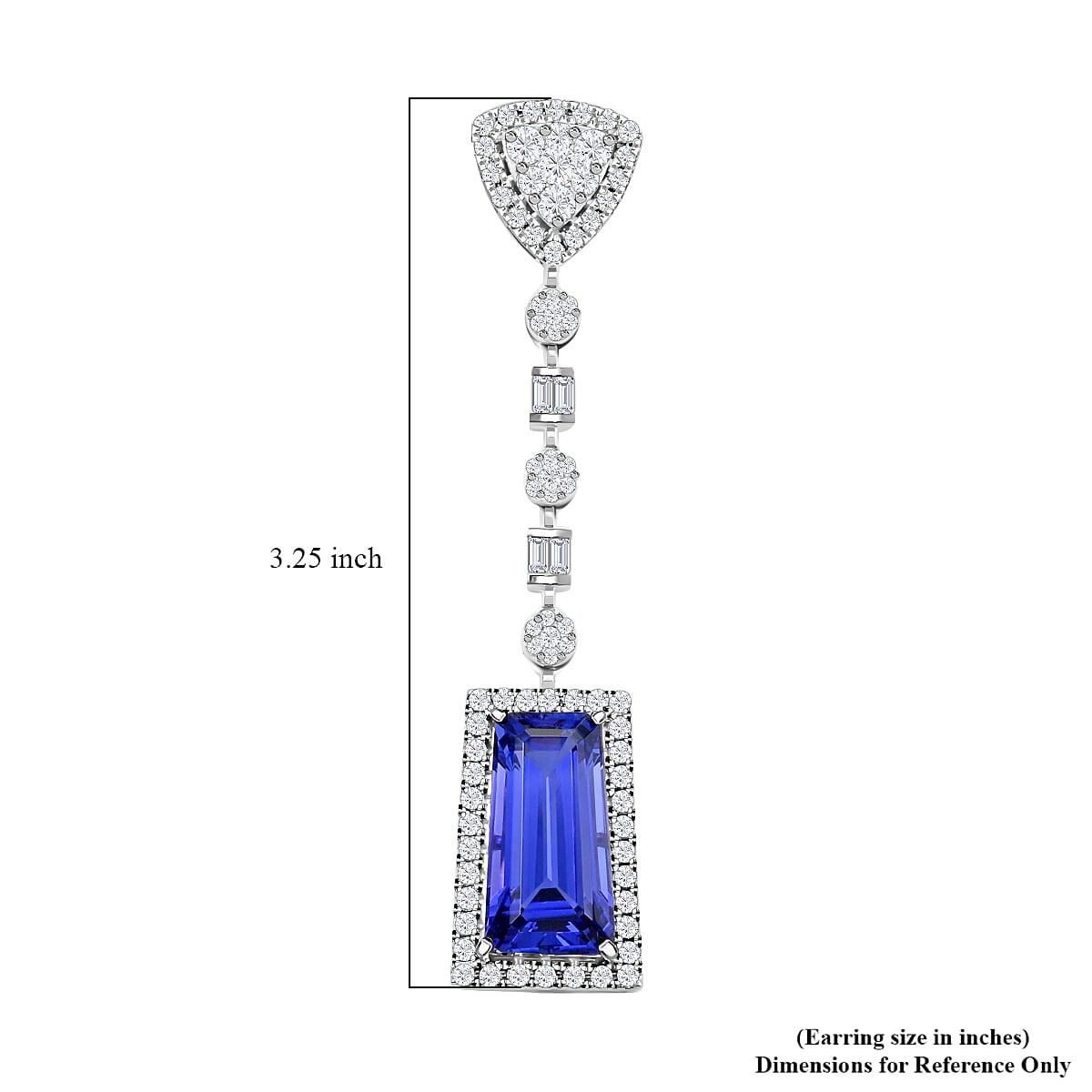 Chairman Vault Collection Certified & Appraised Rhapsody 950 Platinum AAAA Tanzanite and E-F VS Diamond Dangle Earrings 17.96 Grams 16.05 ctw