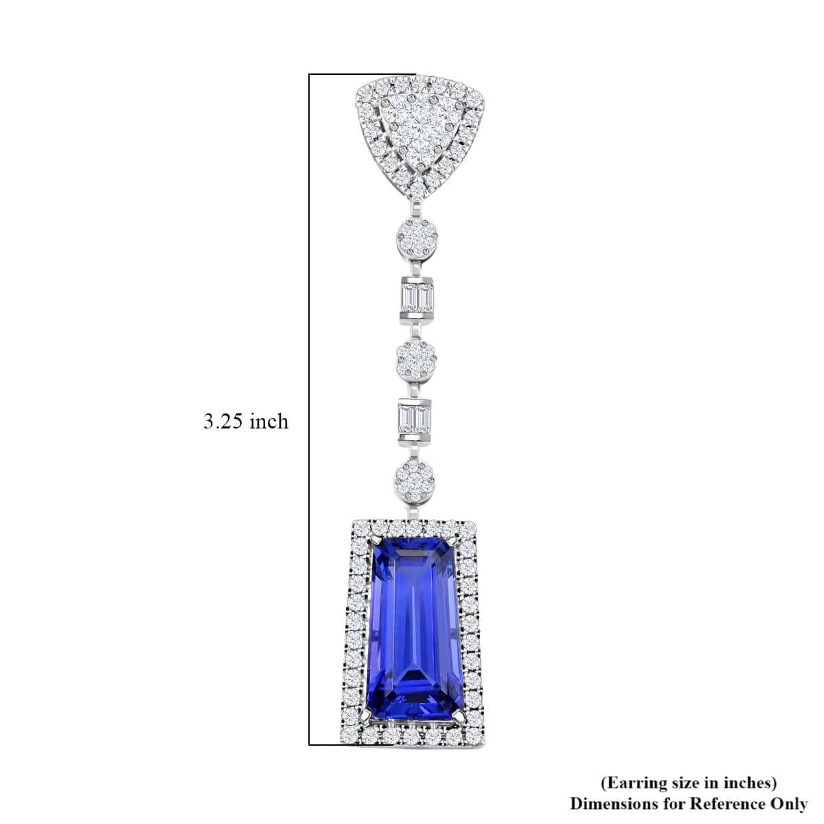 Chairman Vault Collection Certified & Appraised Rhapsody 950 Platinum AAAA Tanzanite and E-F VS Diamond Dangle Earrings 17.96 Grams 16.05 ctw image number 5