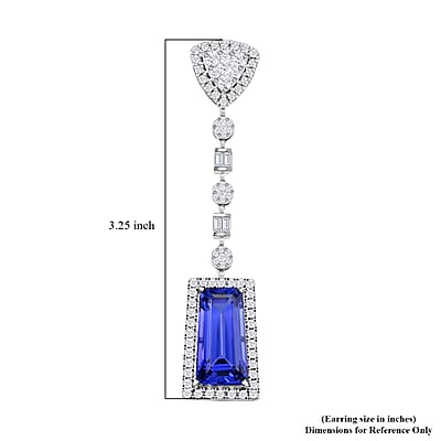 Chairman Vault Collection Certified & Appraised Rhapsody 950 Platinum AAAA Tanzanite and E-F VS Diamond Dangle Earrings 17.96 Grams 16.05 ctw