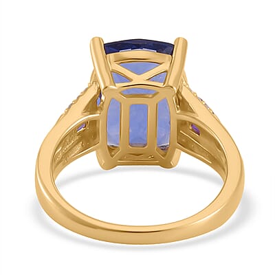 Color Change Fluorite (IR) and Multi Gemstone Ring in Vermeil Yellow Gold Over Sterling Silver (Size 10.0) 8.00 ctw