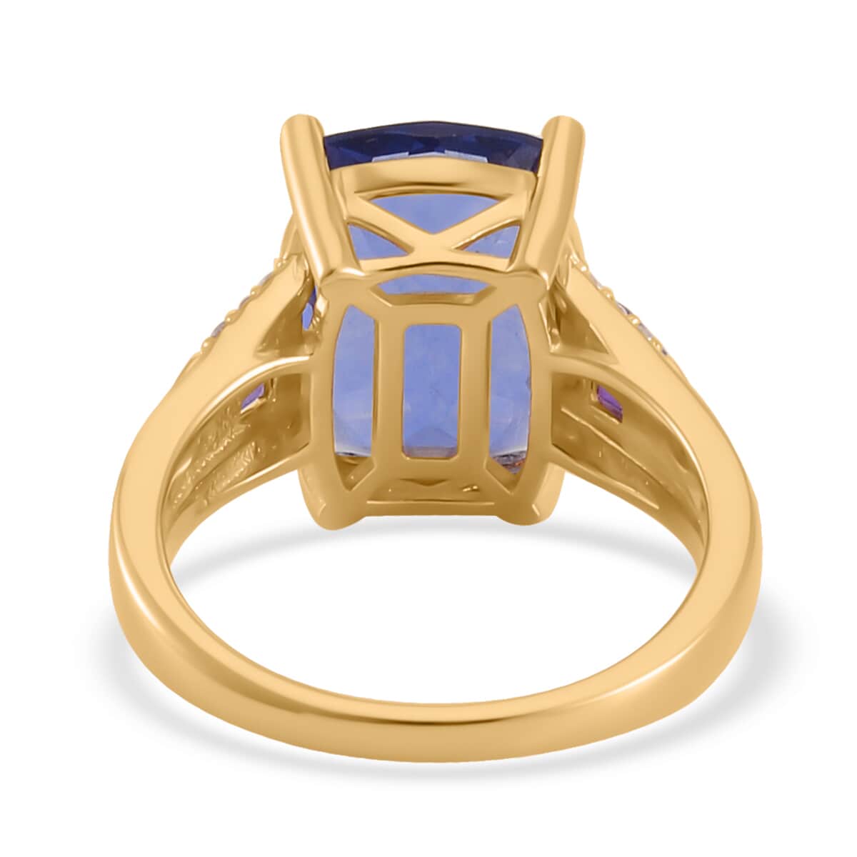 Color Change Fluorite (IR) and Multi Gemstone Ring in Vermeil Yellow Gold Over Sterling Silver (Size 6.0) 8.00 ctw image number 4