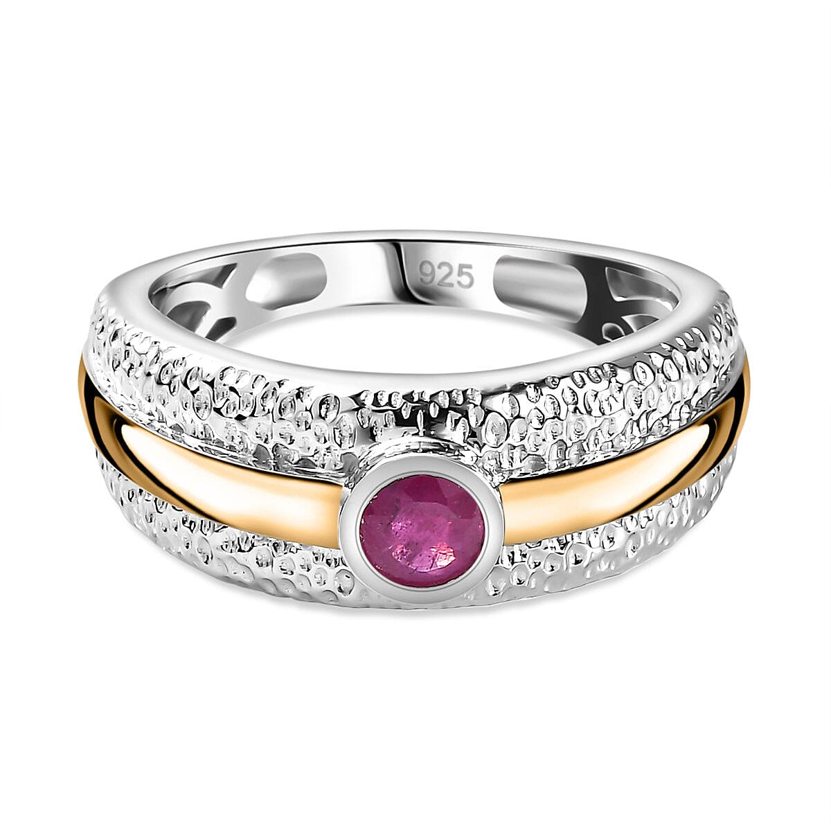 African Ruby 0.32 ctw Ring in Sterling Silver (Size 10.0)