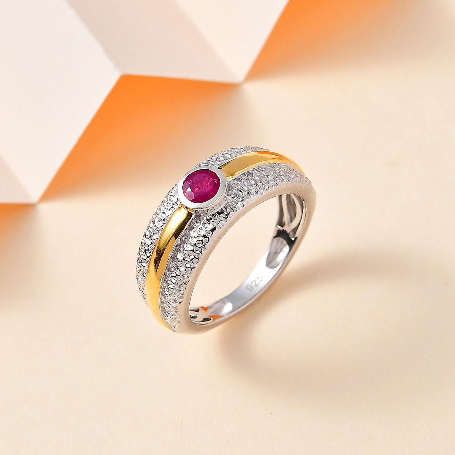 African Ruby 0.32 ctw Ring in Sterling Silver (Size 10.0)