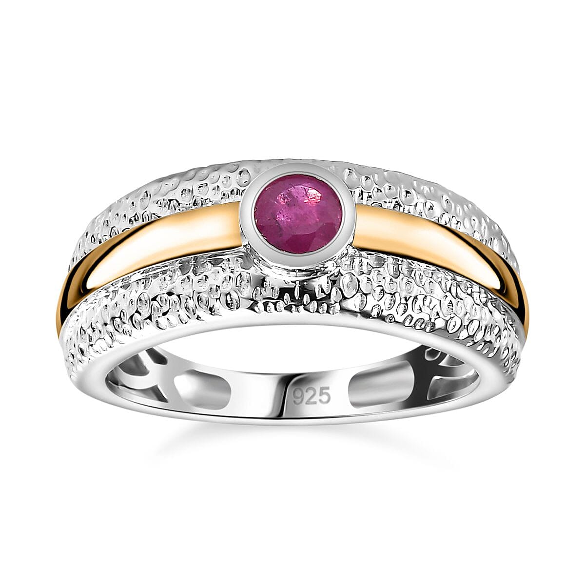 African Ruby 0.32 ctw Ring in Sterling Silver (Size 10.0)