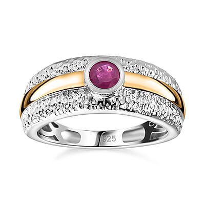 African Ruby 0.32 ctw Ring in Sterling Silver (Size 10.0)