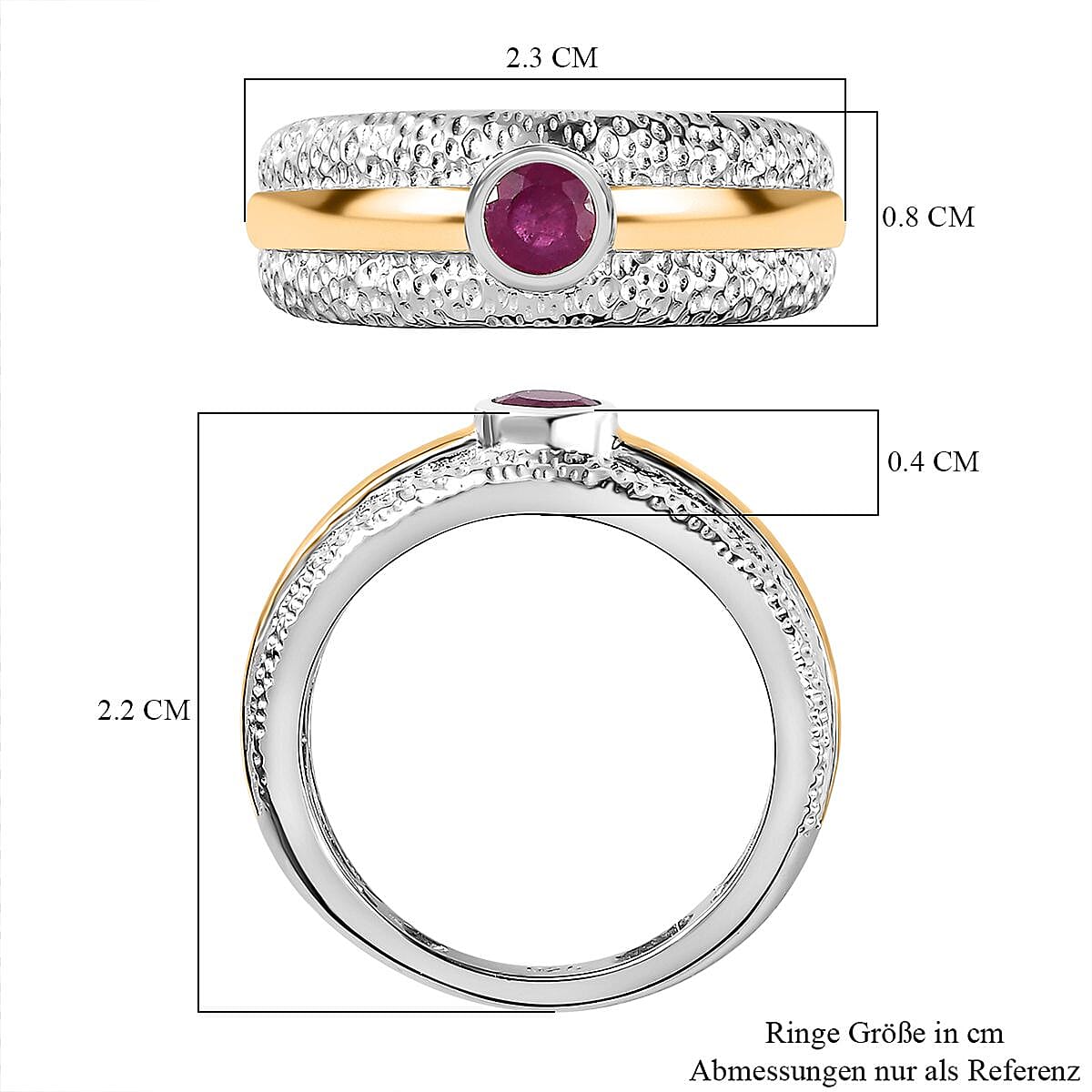 African Ruby 0.32 ctw Ring in Sterling Silver (Size 10.0)