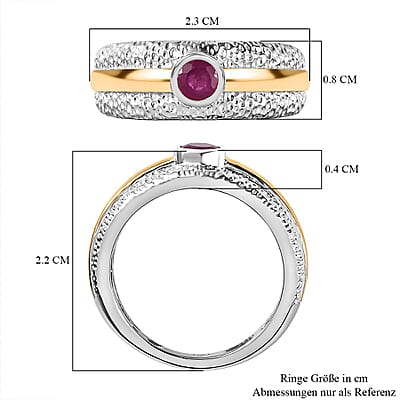 African Ruby 0.32 ctw Ring in Sterling Silver (Size 10.0)