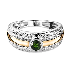 Chrome Diopside 0.32 ctw Ring in Sterling Silver (Size 8.0)