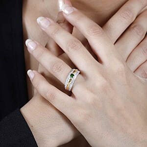 Chrome Diopside 0.32 ctw Ring in Sterling Silver (Size 8.0)