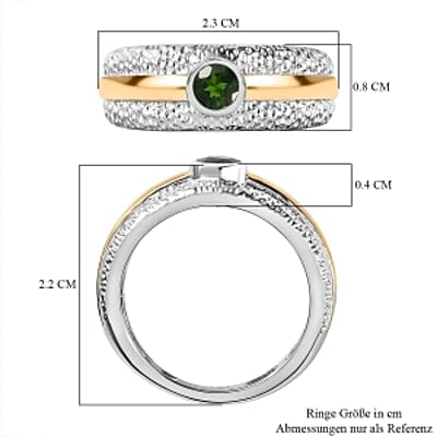 Chrome Diopside 0.32 ctw Ring in Sterling Silver (Size 8.0)