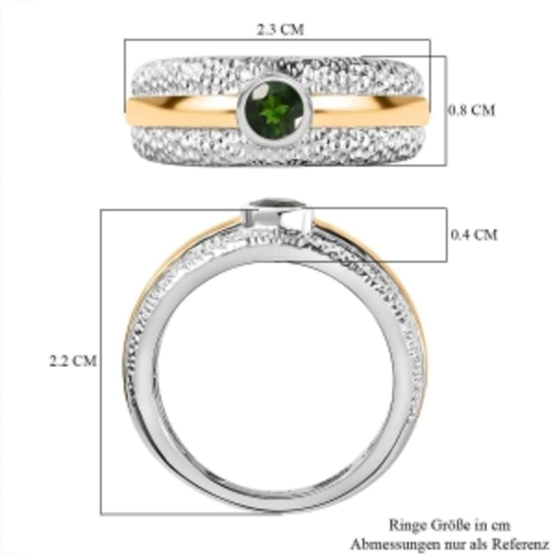 Chrome Diopside 0.32 ctw Ring in Sterling Silver (Size 8.0)