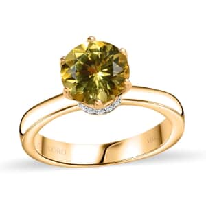 Luxoro 10K Yellow Gold Premium Brazilian Heliodor and G-H I2 Diamond Ring (Size 10.0) 2.00 ctw