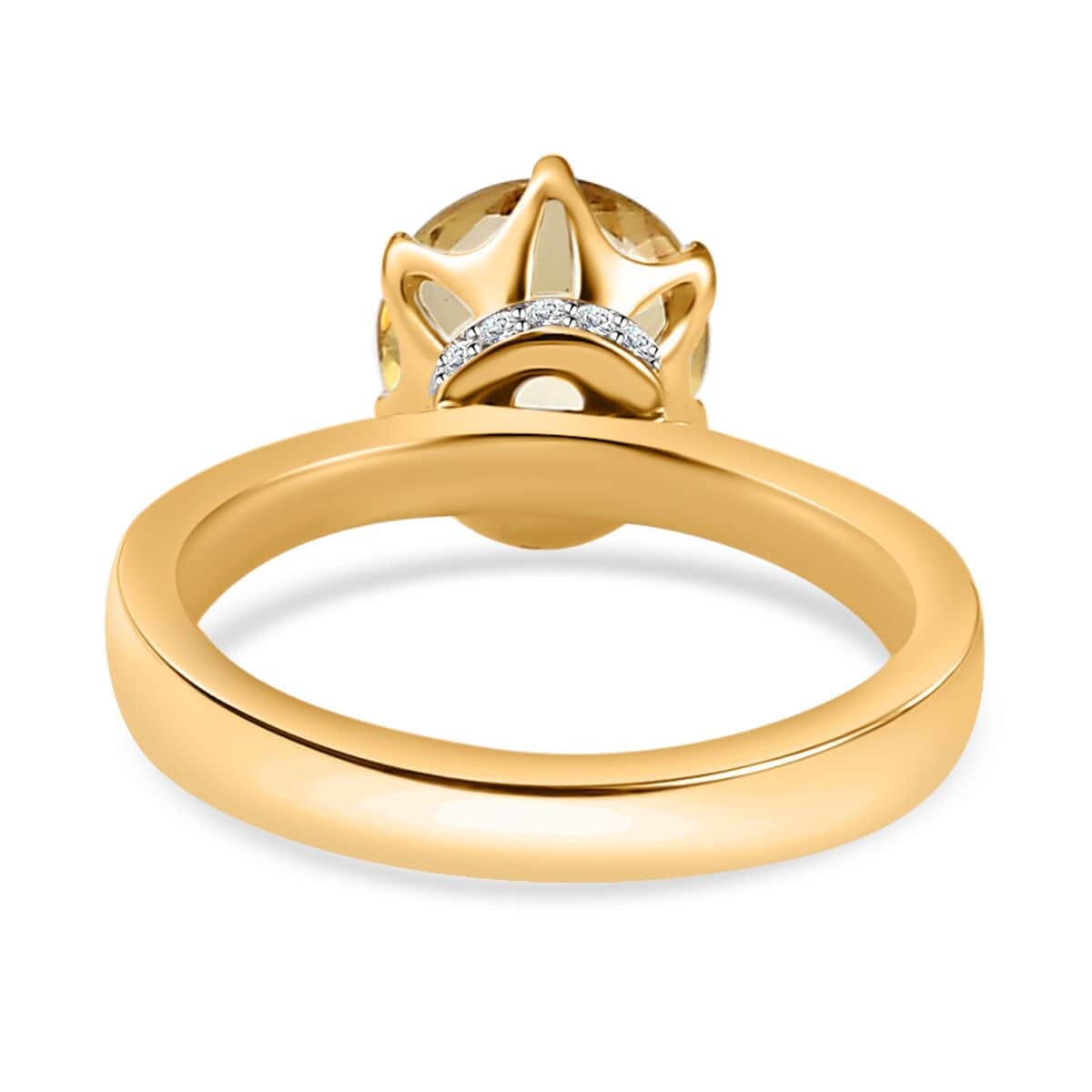 Luxoro 10K Yellow Gold Premium Brazilian Heliodor and G-H I2 Diamond Ring (Size 10.0) 2.00 ctw image number 4