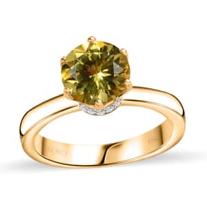 Luxoro 10K Yellow Gold Premium Brazilian Heliodor and G-H I2 Diamond Ring (Size 6.0) 2.00 ctw